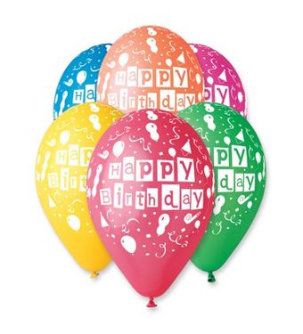 Ballon Happy Birthday 26 cm 100 Stk