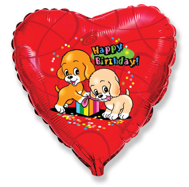 Ballon Happy Birthday Hunde 45 cm