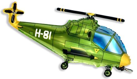 Ballon Hubschrauber grün 35 cm