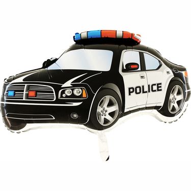 Ballon Polizeiauto schwarz 77,5 cm