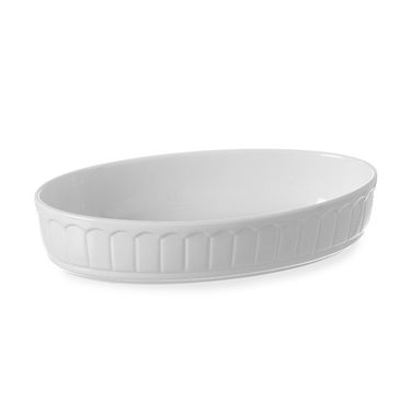 Keramik Platte runde Rustika Weiß