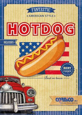Plakat Hot Dog American A2