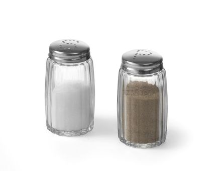 Salz- und Pfefferstreuer aus Glas und Edelstahl