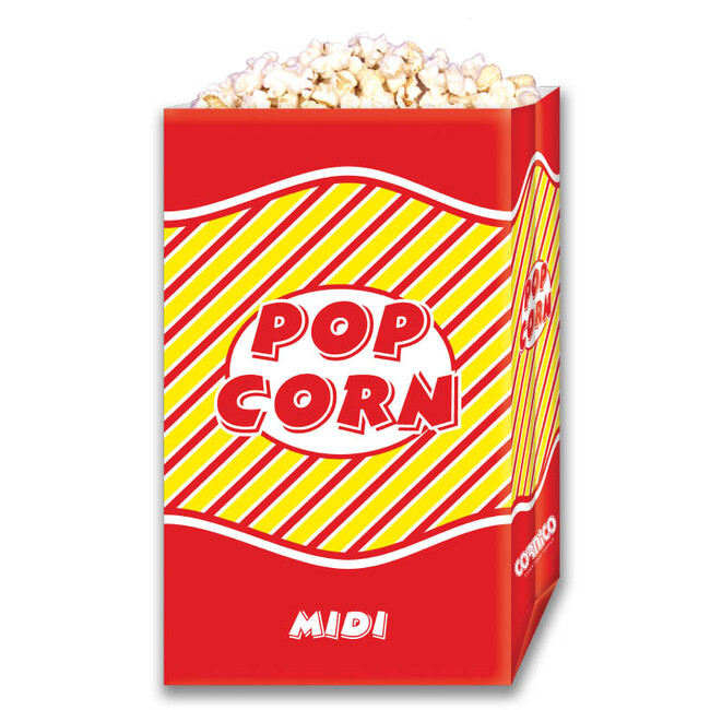 20  GROSSE  Popcorntüten mit Standboden für 2,5 Popcorn 
